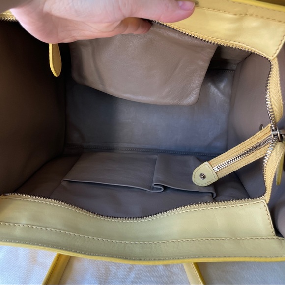 Celine mini luggage tote in smooth leather light yellow - Picture 9 of 15